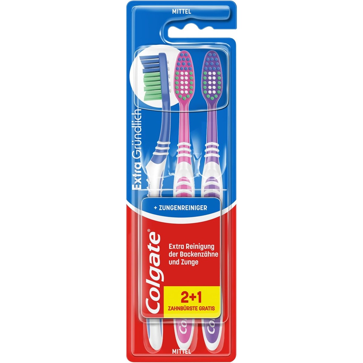 Colgate Extra Clean Medium Tandenborstel 3 stuks – Colgate