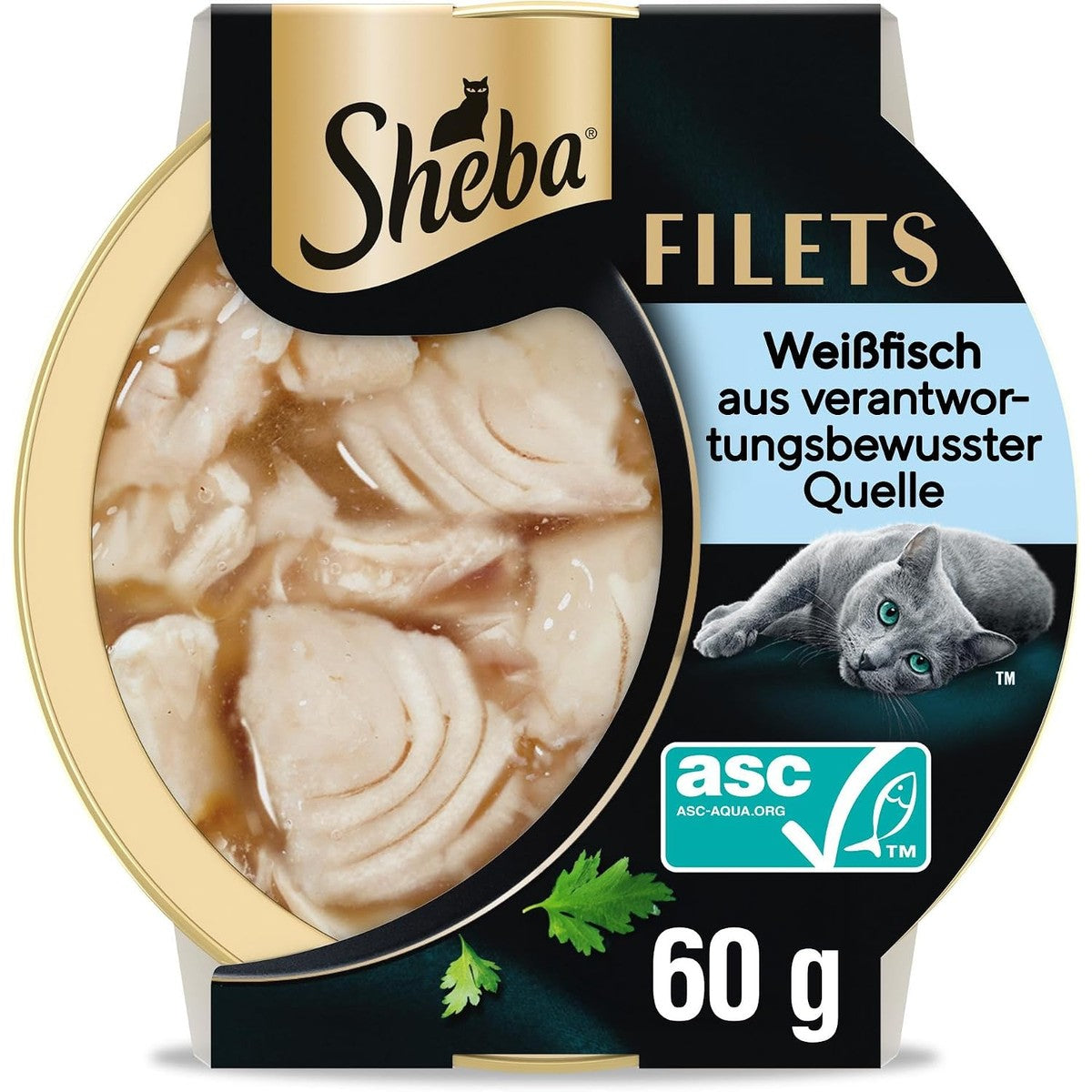 SHEBA Filets Adult kattenvoer in saus met witte vis 16 x 60 g schaal – Sheba