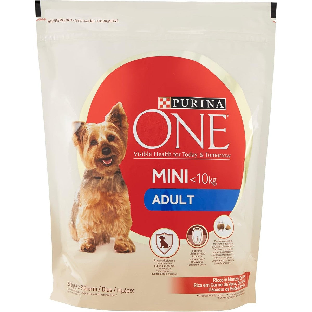 Purina One Mini <10 kg Adult Droogvoer Honden met rundvlees en rijst 800 g – PURINA ONE
