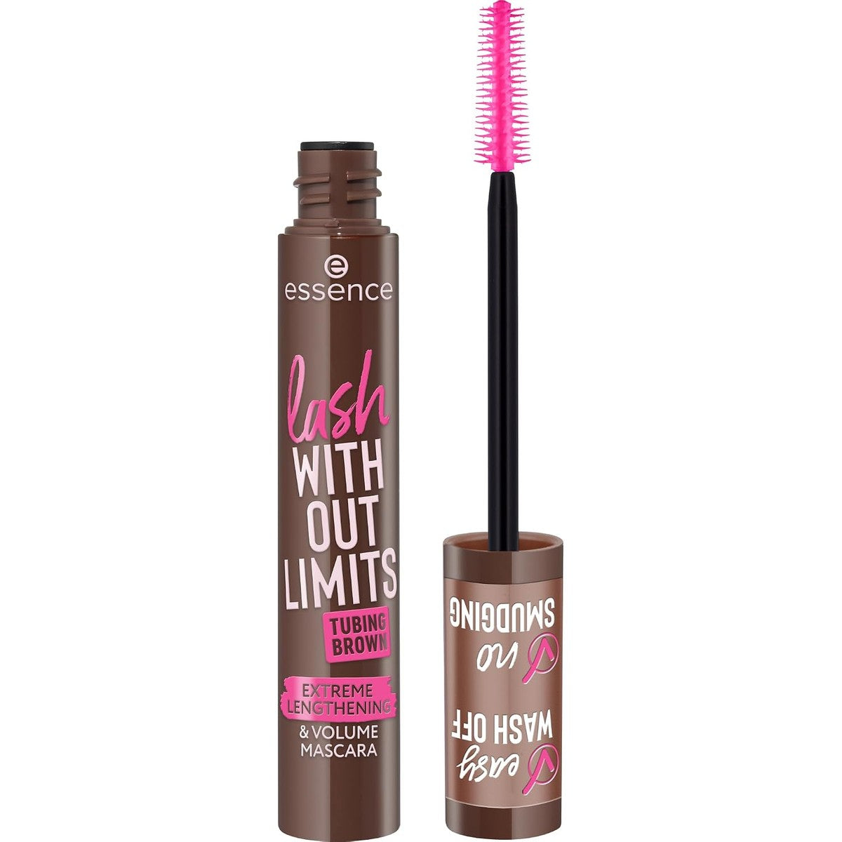 essence lash WITHOUT LIMITS TUBING BROWN MASCARA, 05 bruine tube, 13 ml | Bruine mascara voor extreem volume en lengte, rijke bruine tint, veegvast, met warm water verwijderbaar – Essence Cosmetics