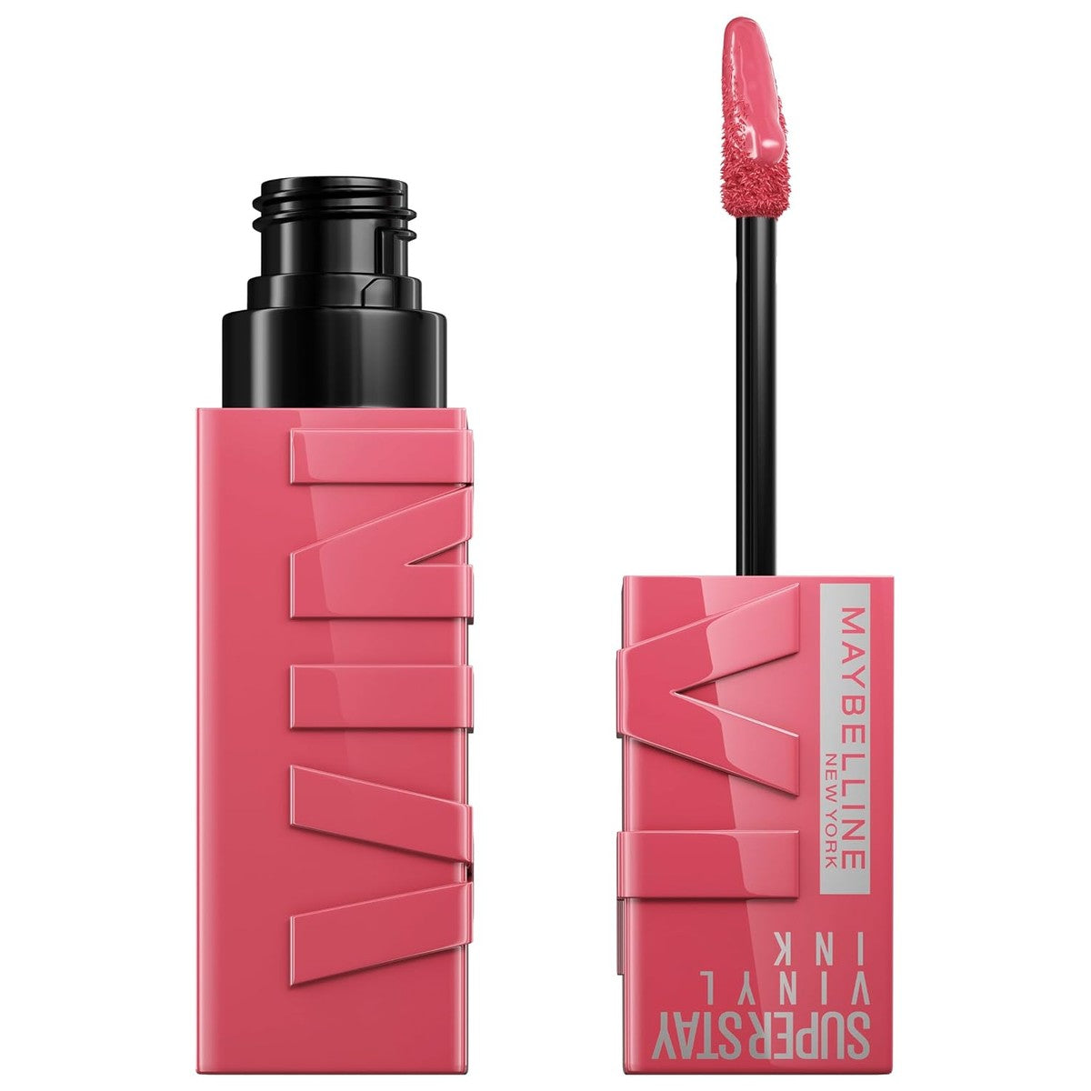 Maybelline New York Super Stay Vinyl Ink vloeibare lippenstift voor 16H grip & glans, veegvaste & sterk gepigmenteerde kleur, vinylafwerking zonder afkleuren, nuance: 145 Rogue, 4,2 ml – MAYBELLINE