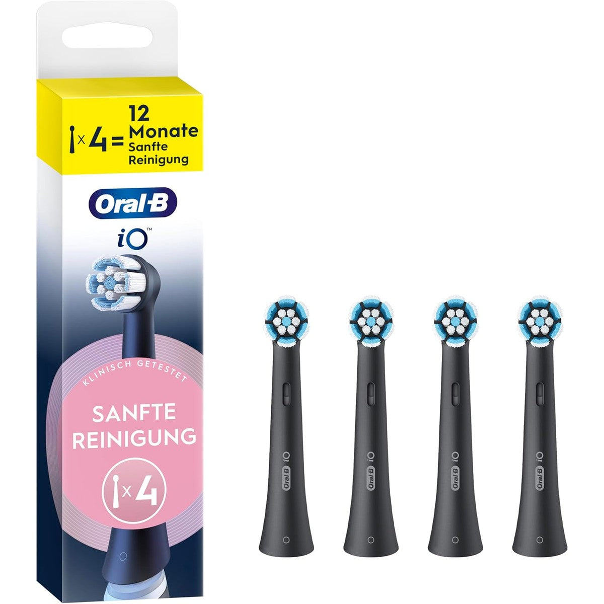 Oral-B iO Zachte Reiniging opzetborstels zwart 4 stuks – Oral-B