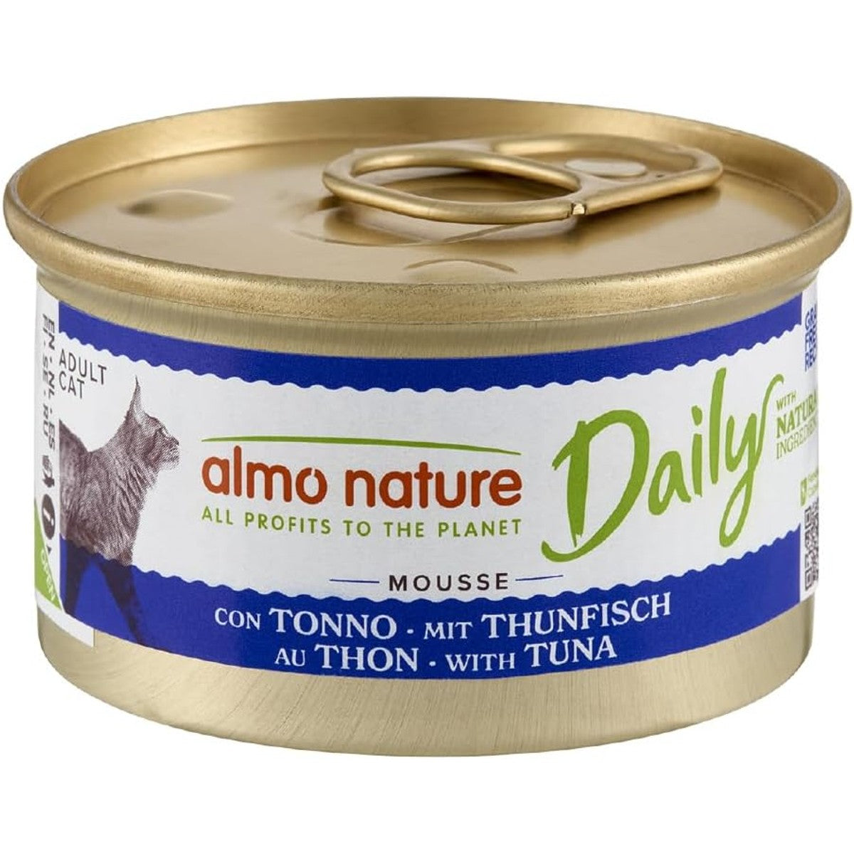 almo nature Daily - natvoer voor volwassenen katten - mousse - tonijn - 85 g, verpakking van 24 – almo nature