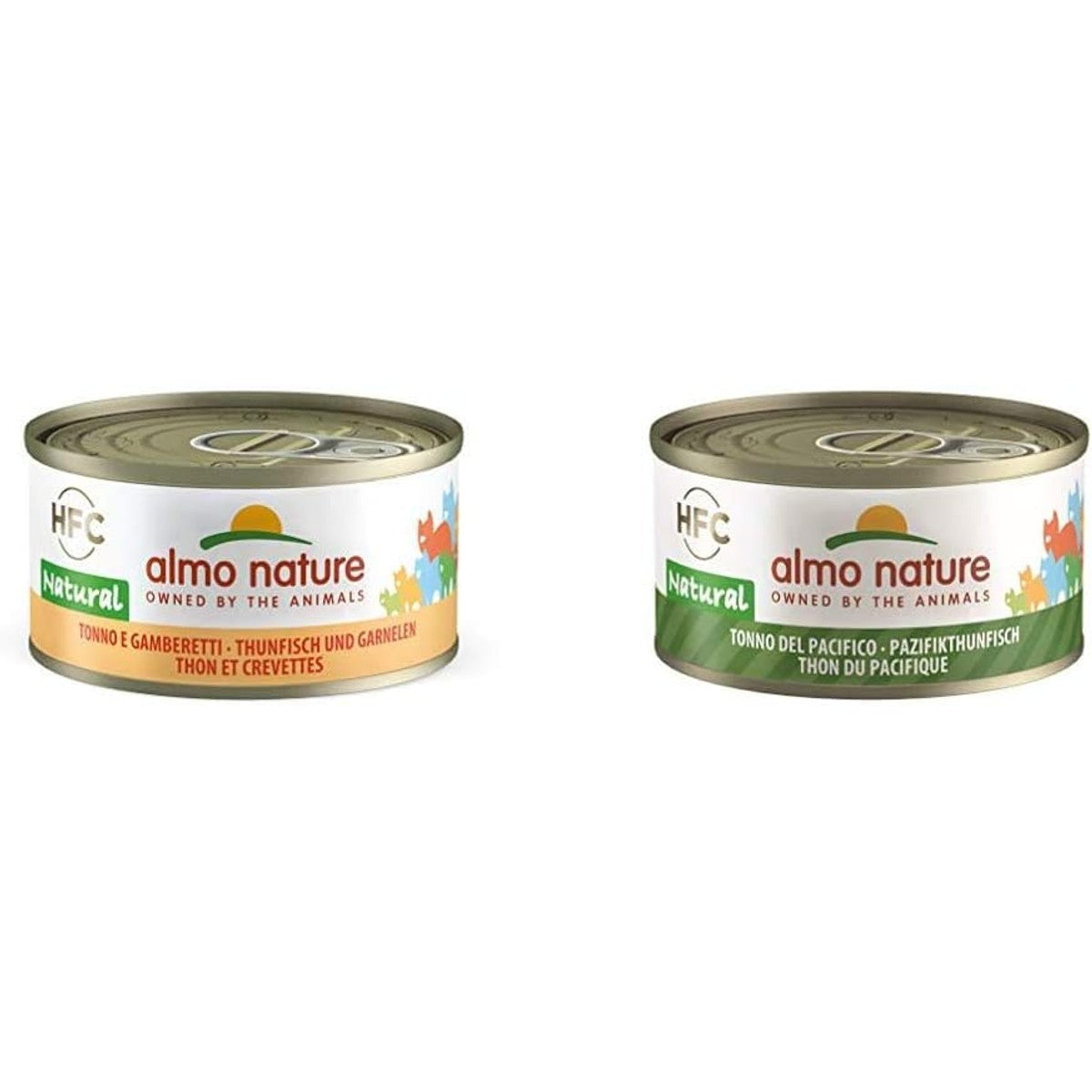 Almo Nature HFC Natural kattenvoer - tonijn en garnalen 24 x 70 g & HFC Natural kattenvoer - pacifictonijn 24 x 70 g – almo nature