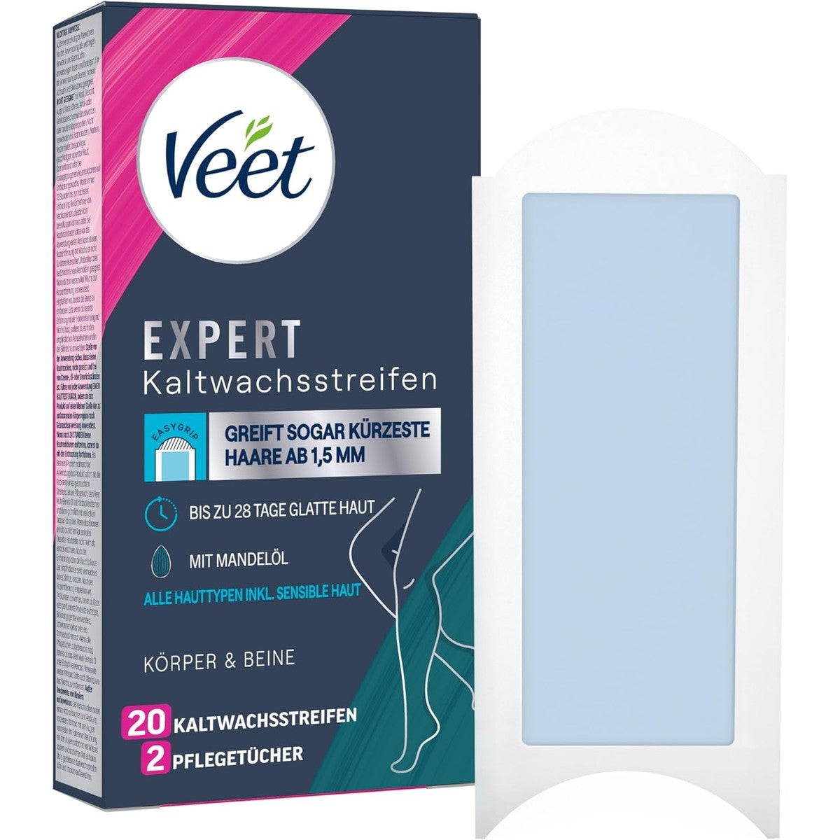 Veet Expert koudwasstrips lichaam en benen gevoelige huid 20 stuks – Veet