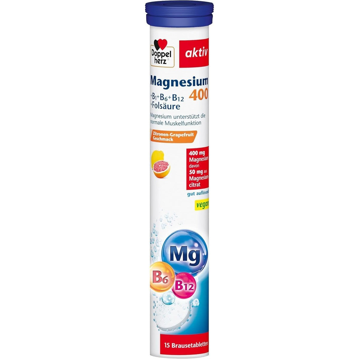 Doppelherz Magnesium 400 + B1 + B6 + B12 + foliumzuur – Doppelherz