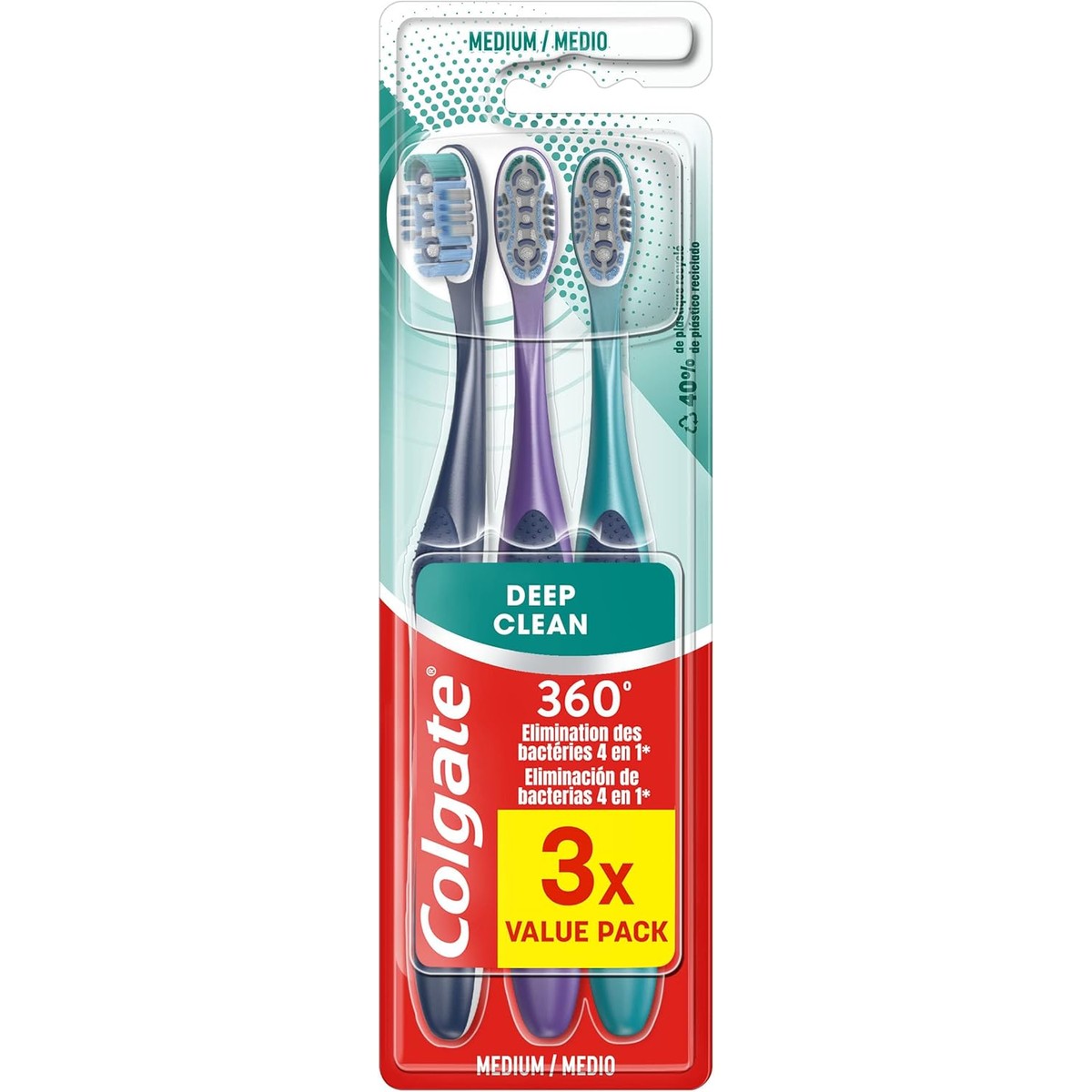 Colgate 360 Deep Clean Medium tandenborstel 3 stuks – Colgate