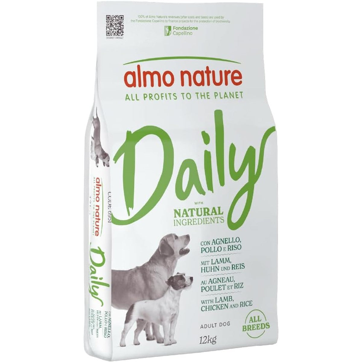 Almo Nature Daily All Breeds droogvoer voor volwassenen katten met lam, kip en rijst, zak van 12 kg – almo nature