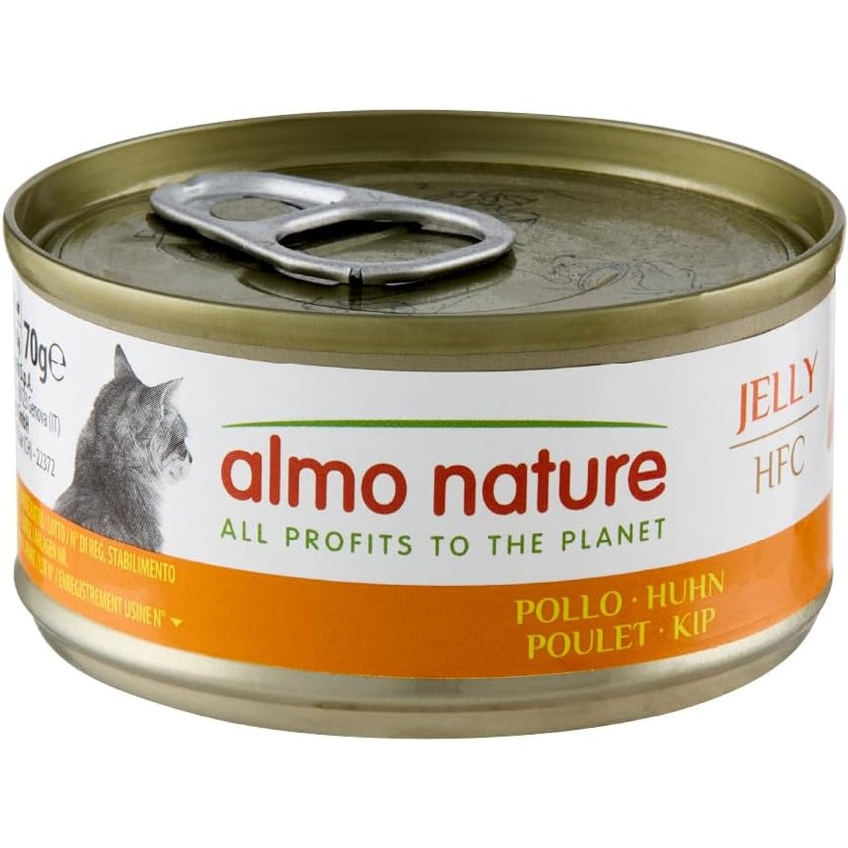 Almo Nature – HFC Jelly Kip – natvoer voor volwassen katten, 24 verpakkingen à 70 g – almo nature