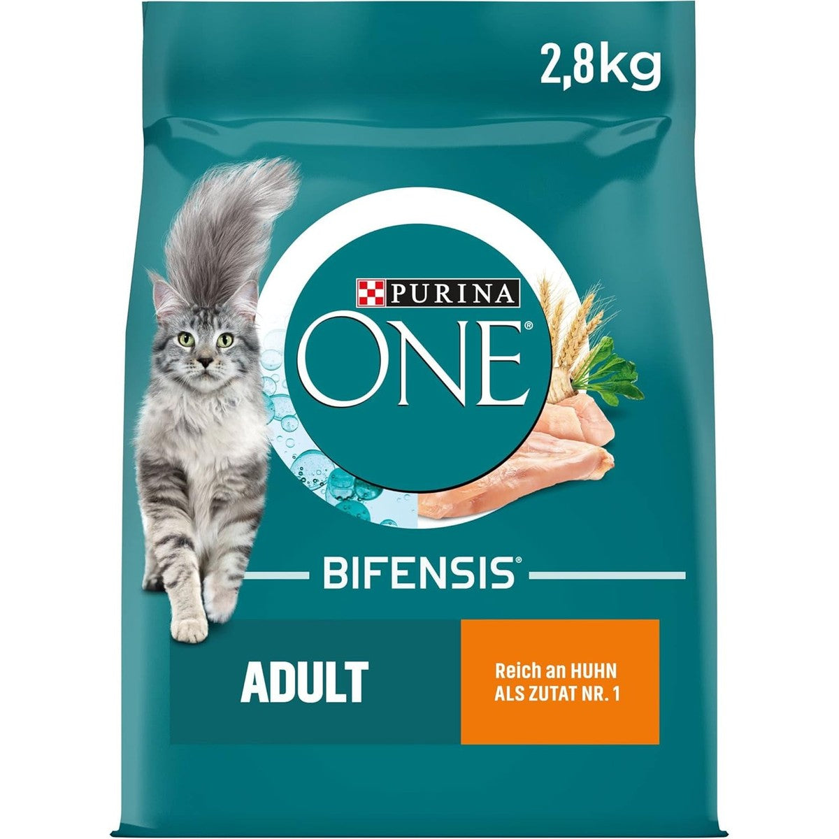PURINA ONE BIFENSIS Adult kattenvoer, droog, rijk aan kip, 4 x 2,8 kg – PURINA ONE