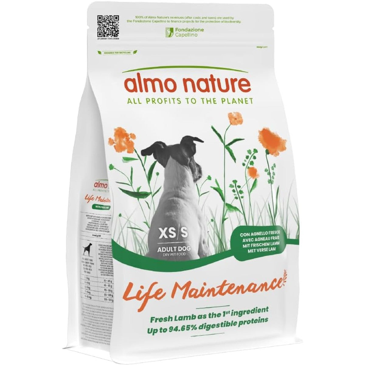 Almo Nature Life Maintenance Droogvoer voor honden, XS-S met lam 2 kg, compleet voer voor volwassen honden, kleine en zeer kleine rassen – almo nature