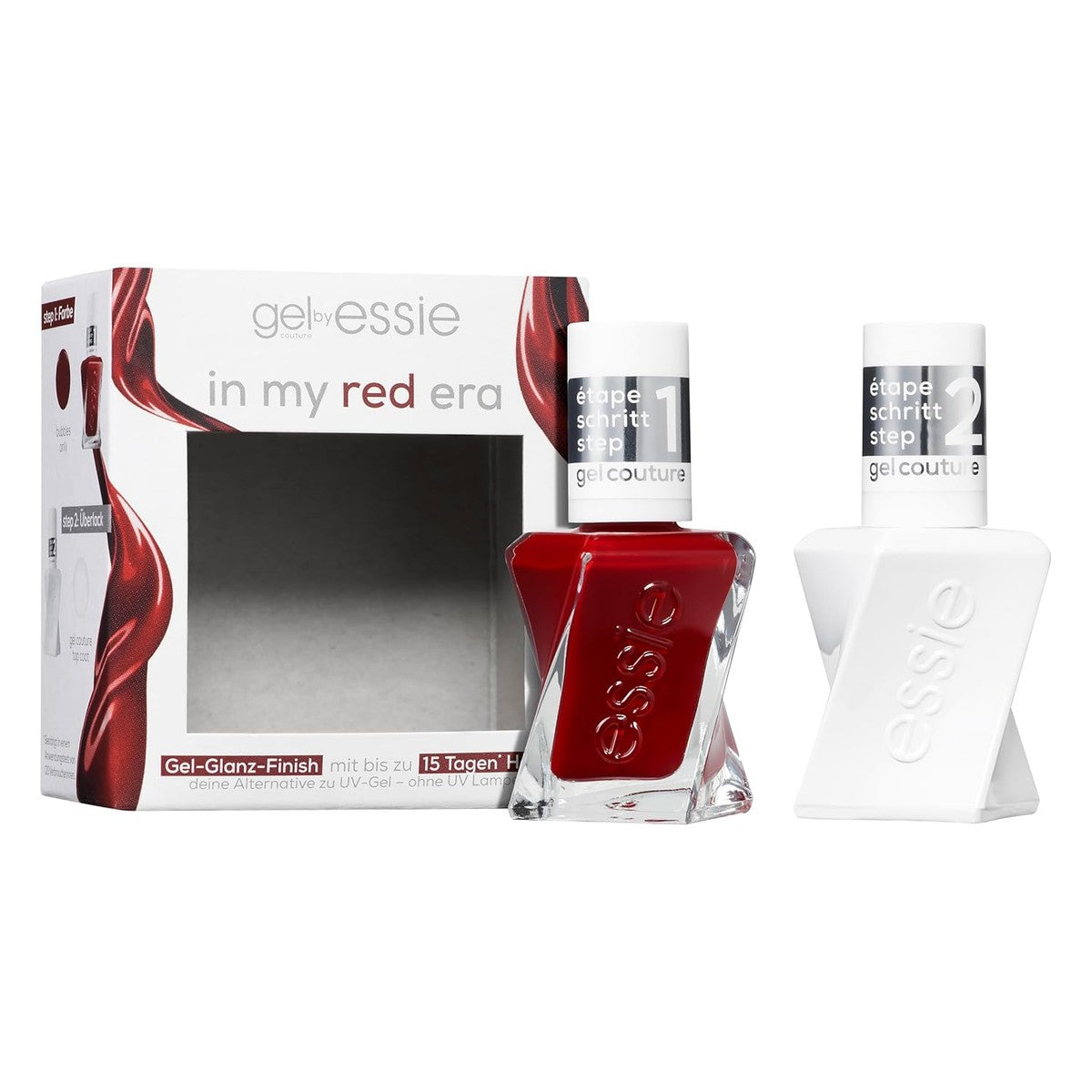 Essie Gel Couture Set in My Red Era (nr. 00 Top Coat, nr. 345 Bubbles Only) – essie