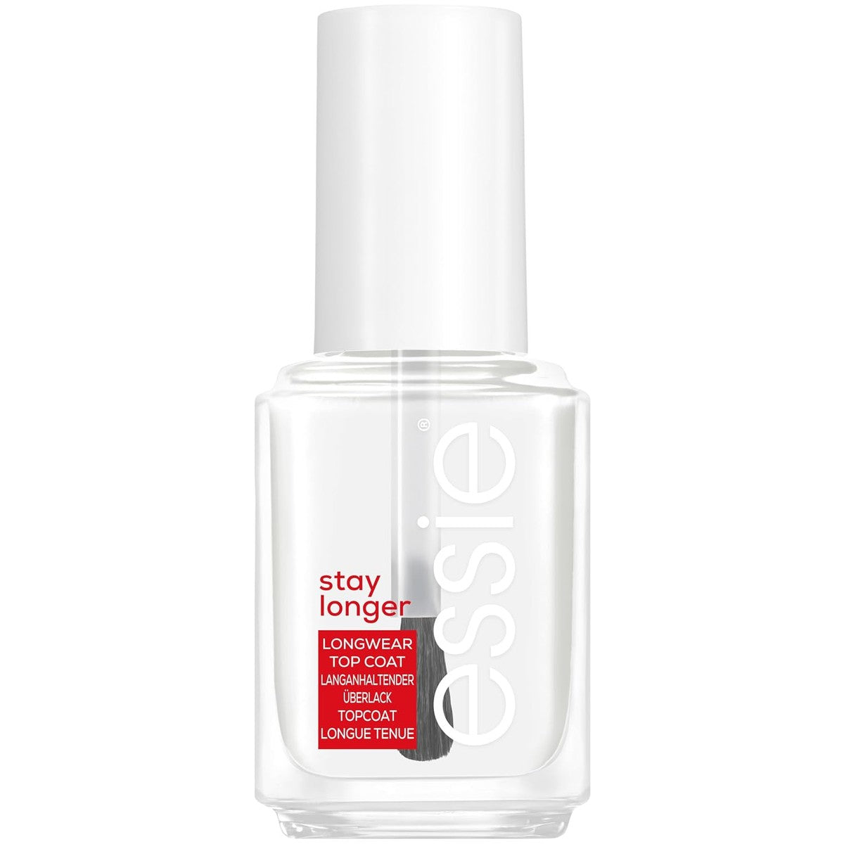 Essie Stay Longer Premium Longwear Top Coat, langdurige, beschermende toplaag, versterkt de nagelglans, de kleurintensiteit, verlengt de houdbaarheid van de manicure en zorgt voor glanzende nagels – essie