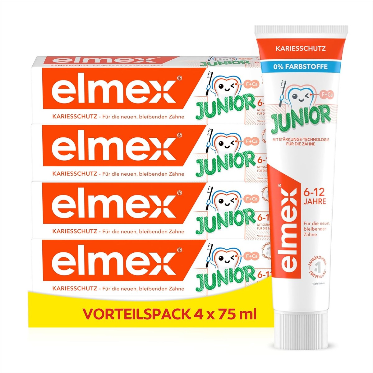 ELMEX Junior Tandpasta 6-12 jaar 4x75 ml – ELMEX