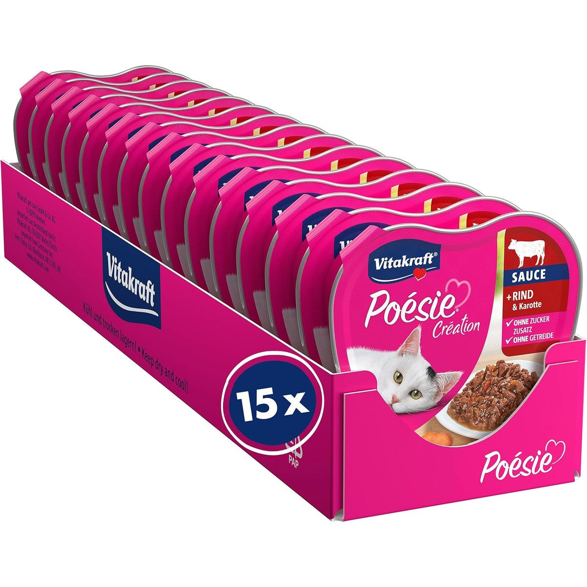Vitakraft Poésie Création natvoer kattenvoer rundvlees 15 x 85 g