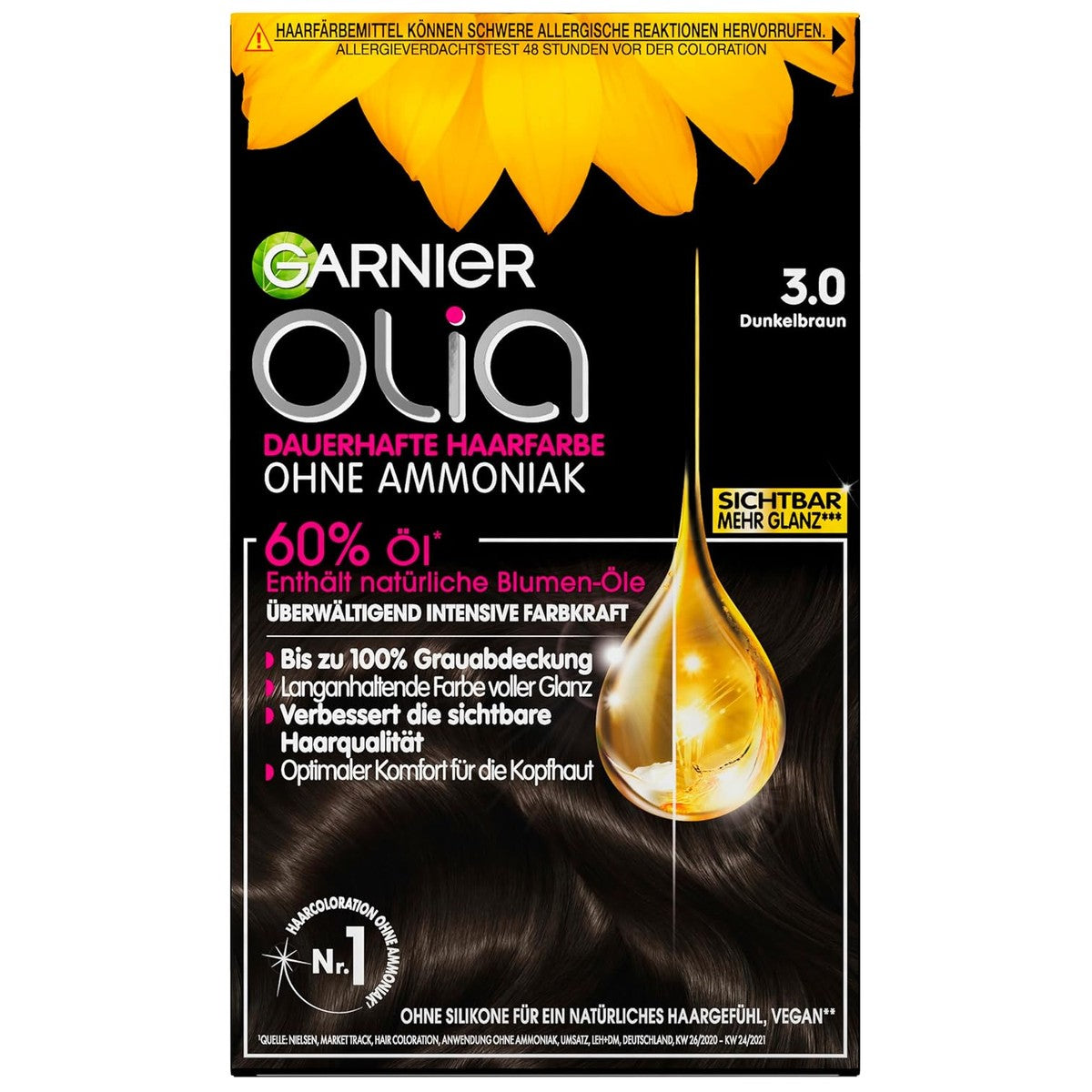 Garnier Olia 3.0 Donkerbruin Haarkleuring 3 x 1 stuk – Garnier