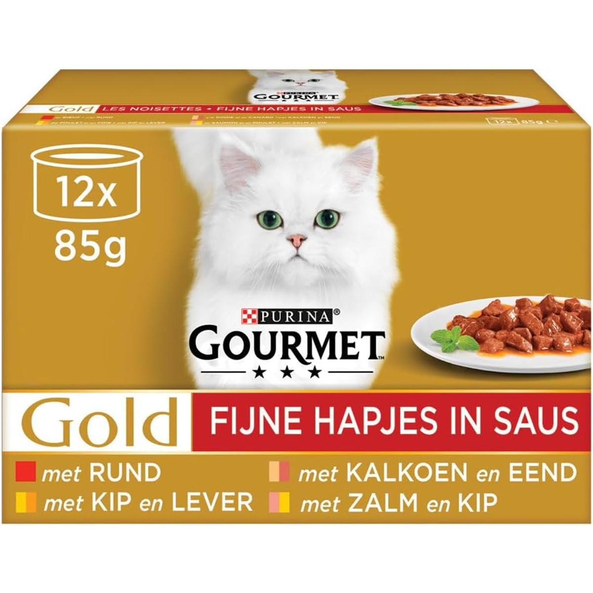 Gourmet Goud 12-pack fijne hapjes kattenvoer 12 x 85 gr – Gourmet