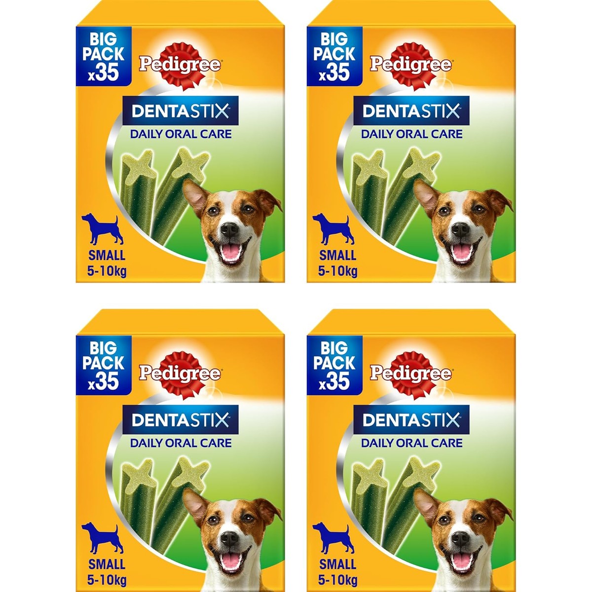 Pedigree Dentastix Fresh 140 Snack voor mondhygiëne (kleine hond 5-10 kg) 550 g 35 stuks - 4 verpakkingen van 35 stuks (in totaal 140 stuks) – Pedigree