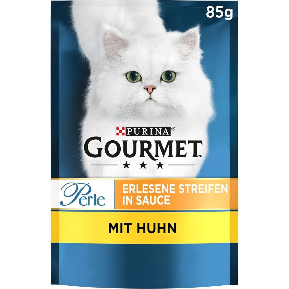 GOURMET Perle Exquisite Strips, nat kattenvoer, met kip, 26 x 85 g – Gourmet
