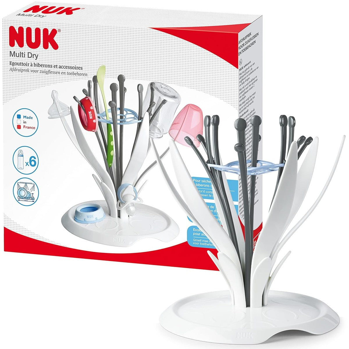 NUK Multi Dry-afdruiprek voor maximaal 6 flessen – NUK