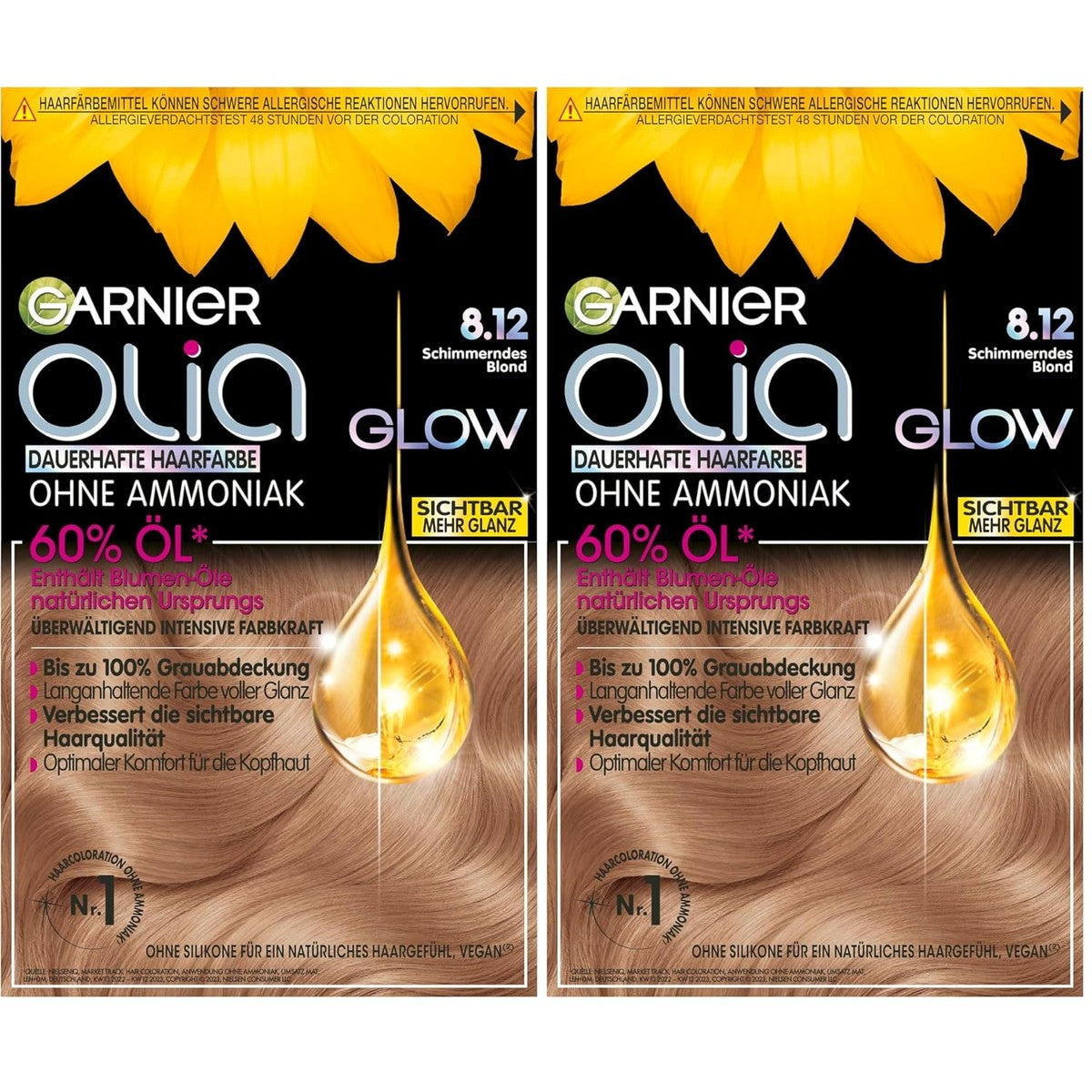 Garnier Olia Glow 8.12 Glanzend Blond Pack van 2 – Garnier
