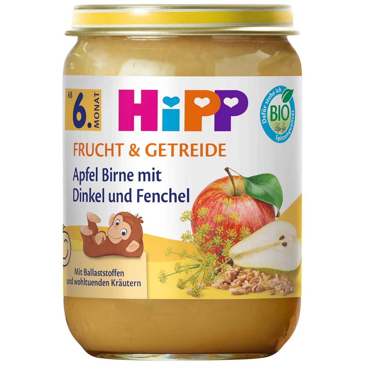 HiPP Biologische appel-peer met spelt en venkel 6 x 190 g – HiPP