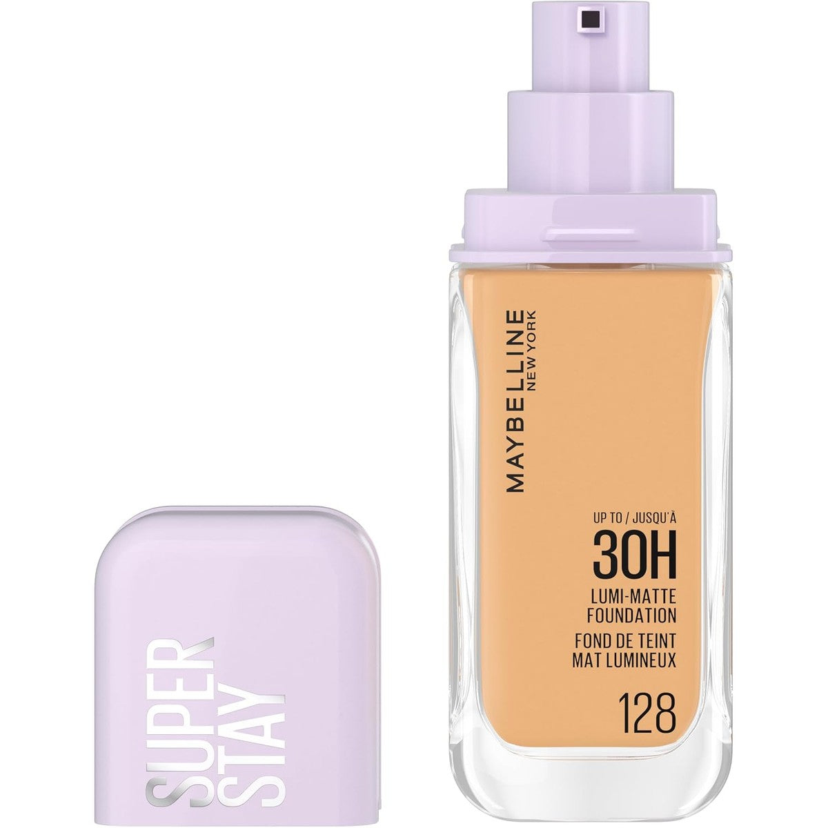Maybelline New York Super Stay Lumi Matte Foundation, langdurige make-up voor 30 uur grip, matte afwerking met straling, Air-Flex-technologie voor licht draaggevoel, nr. 128, 35 ml – MAYBELLINE