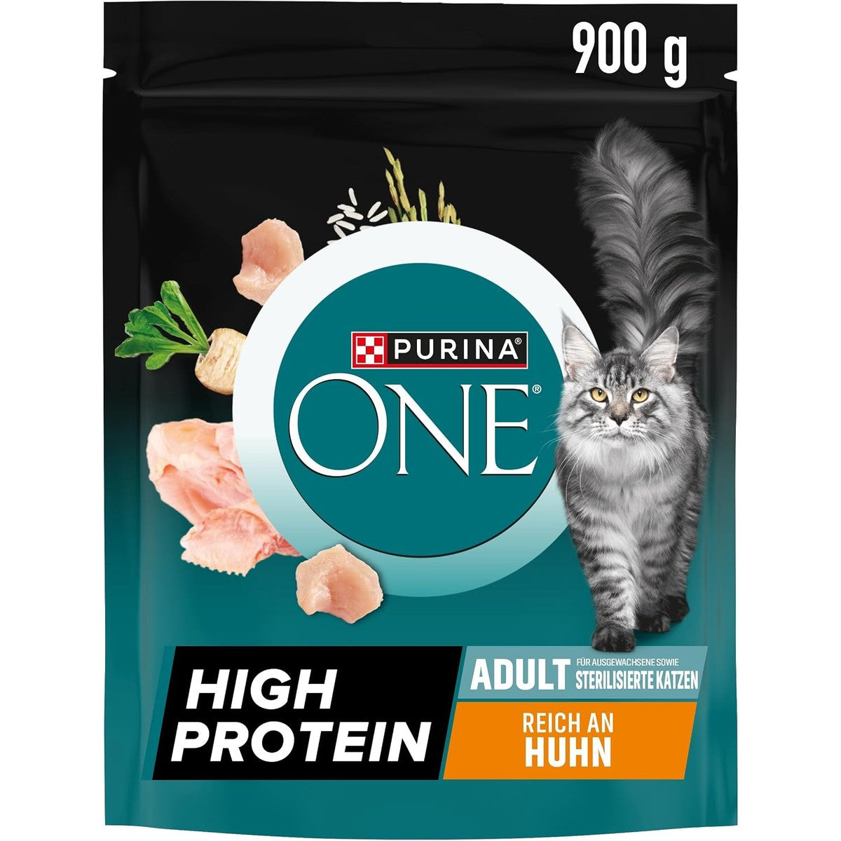 PURINA ONE High Protein, droog kattenvoer, rijk aan kip, 6 x 900 g | Kattenvoer droog – PURINA ONE