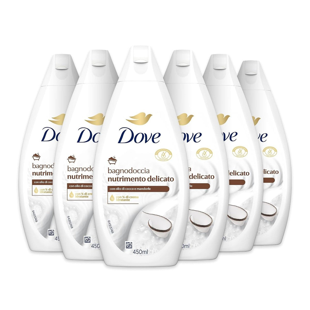 Dove Zachte voedende douchegel kokosolie 6 x 450 ml – Dove