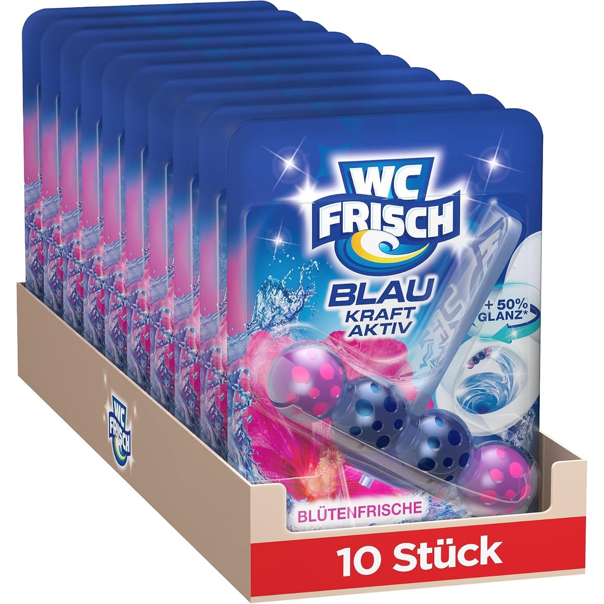 WC-Frisch Kraft Aktiv Blauwspüler Bloesem 10 stuks – WC-Frisch