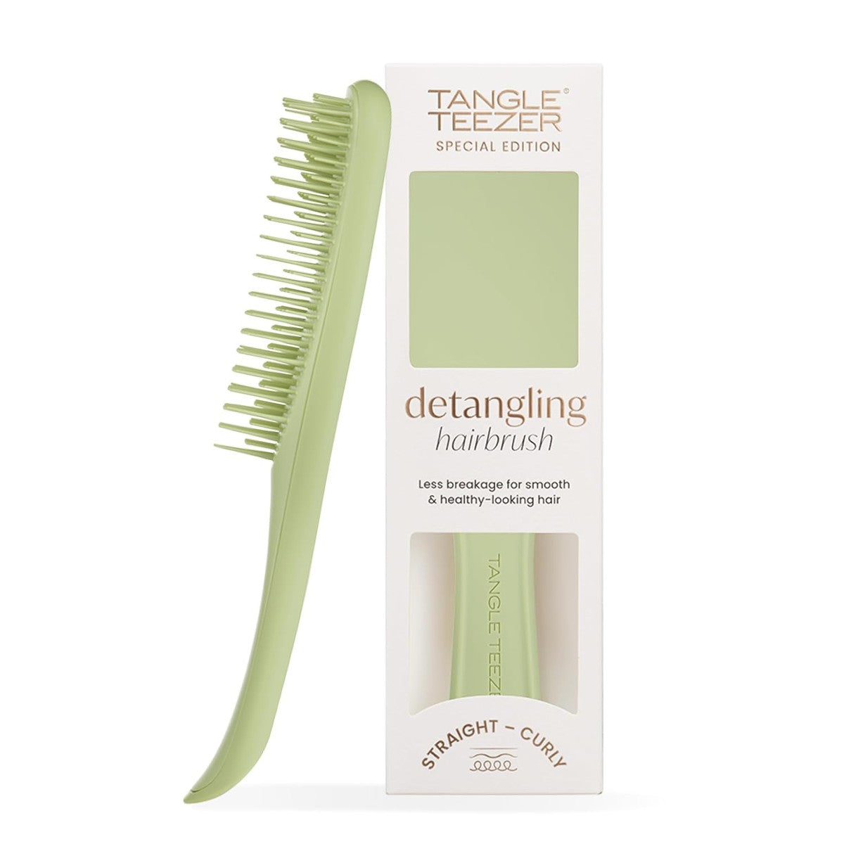 Tangle Teezer Ultimate Detangler haarborstel, voor nat en droog haar, ontwarringsborstel voor alle haartypes, tweetraps tanden verminderen breuken en elimineren knopen, olijfgroen, mat oppervlak – Tangle Teezer