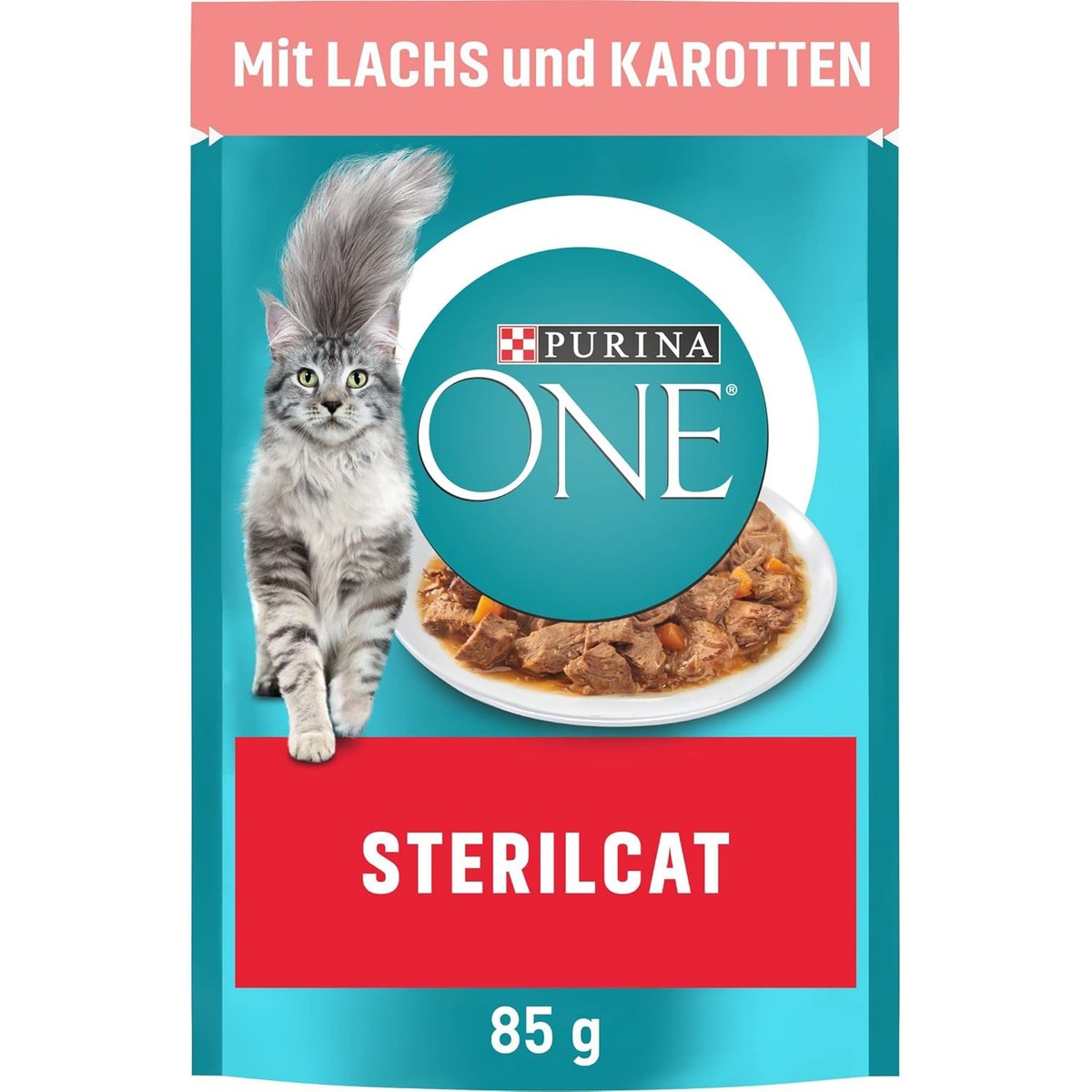 PURINA ONE Sterilicat, delicate stukjes in saus voor gesteriliseerd, 26 x 85 g | Kattenvoer nat met zalm – PURINA ONE