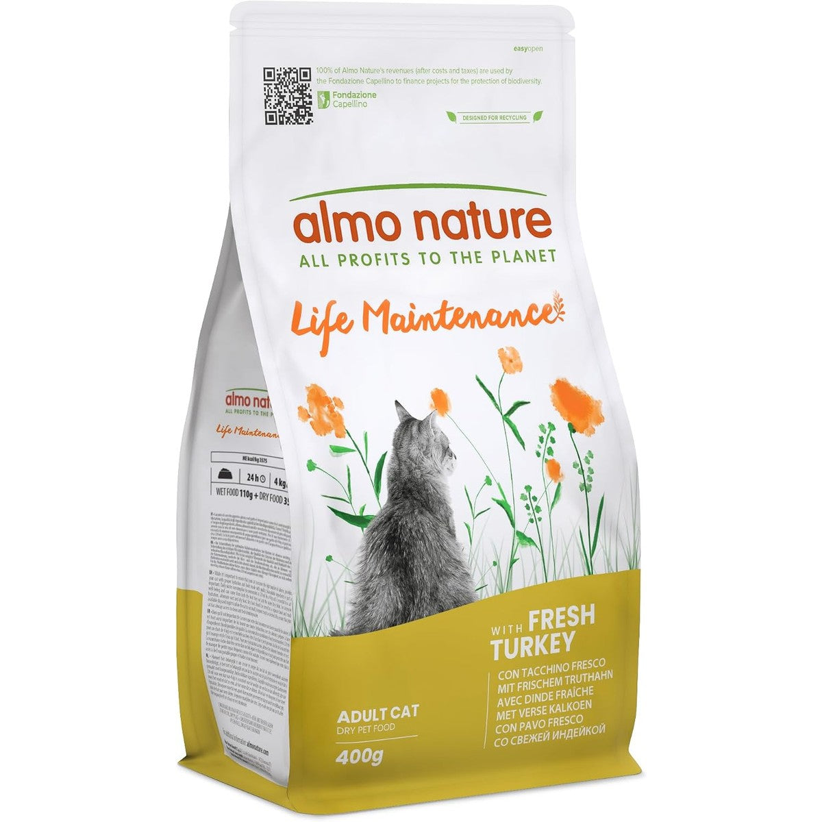 Almo Nature Life Maintenance droogvoer kat Adulto met verse kalkoen | verpakking van 400 g – almo nature
