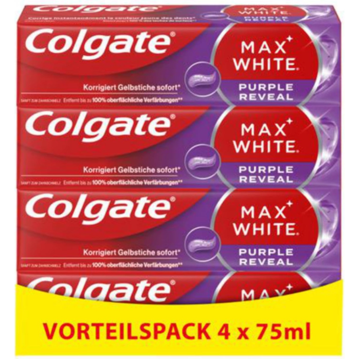 Colgate Max White Purple Reveal Tandpasta 4 x 75 ml – Colgate