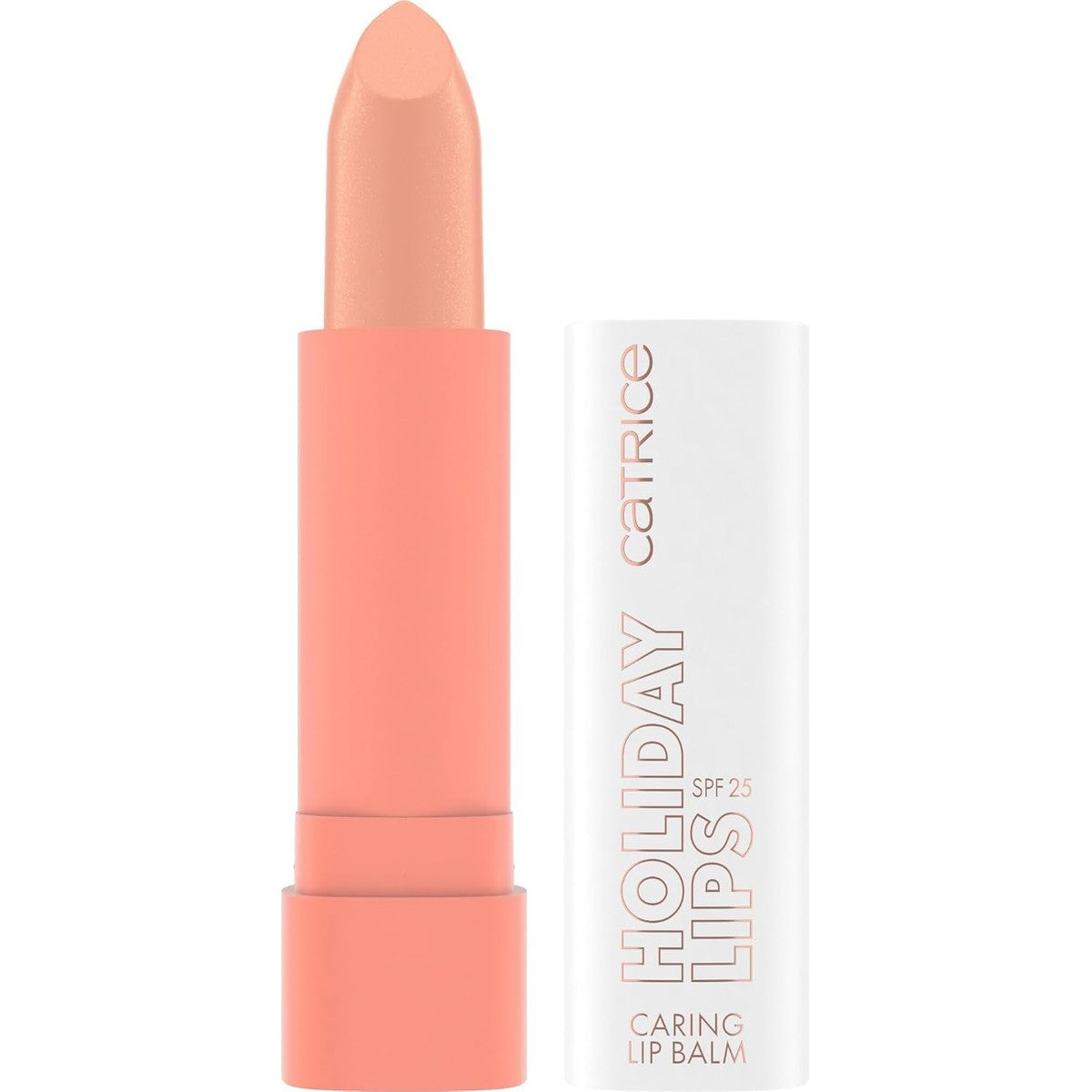 Catrice Holiday Lips Caring Lip Balm, nr. 040, roze, verzorgend, beschermend, doorschijnend, veganistisch, UVA- en UVB-filter + SPF 25, zonder conserveringsmiddelen, zonder parabenen, per stuk verpakt – Catrice Cosmetics