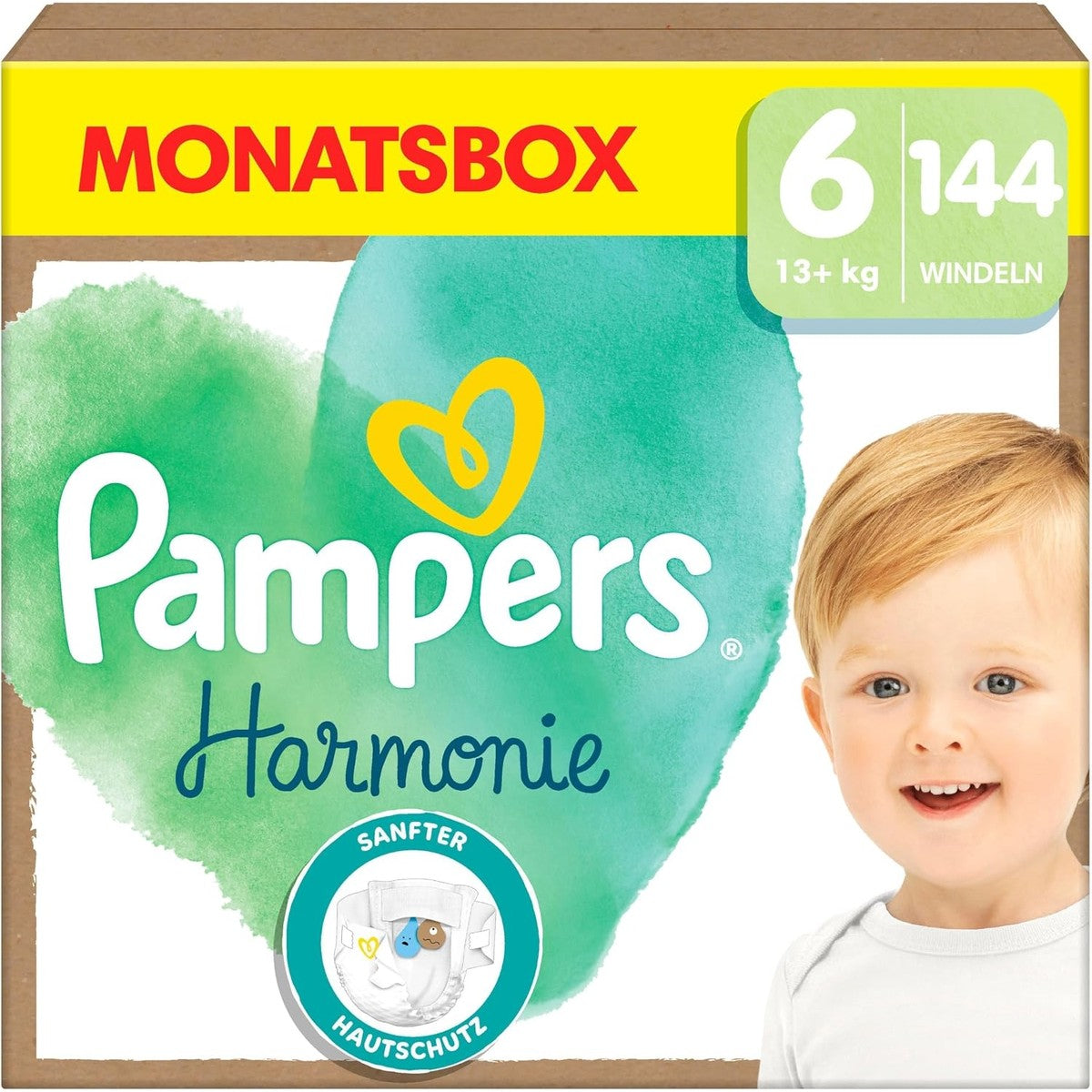 Pampers Harmonie luiers maat 6, 144 luiers, 13 kg+ – Pampers