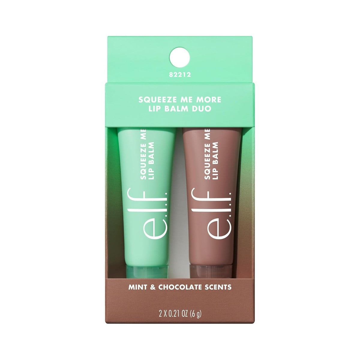 e.l.f. Squeeze Me More Lip Balm Duo, hydraterende balsem voor een vleugje kleur, met hyaluronzuur, veganistisch en dierproefvrij, mint/chocolade – e.l.f.