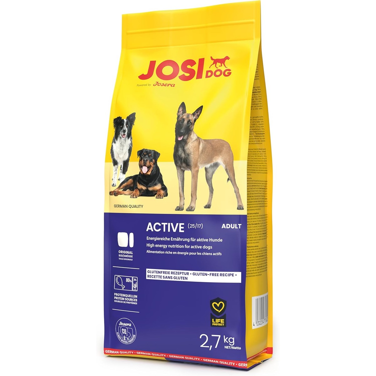 JosiDog Actief droogvoer hond gevogelte 3 x 2,7 kg