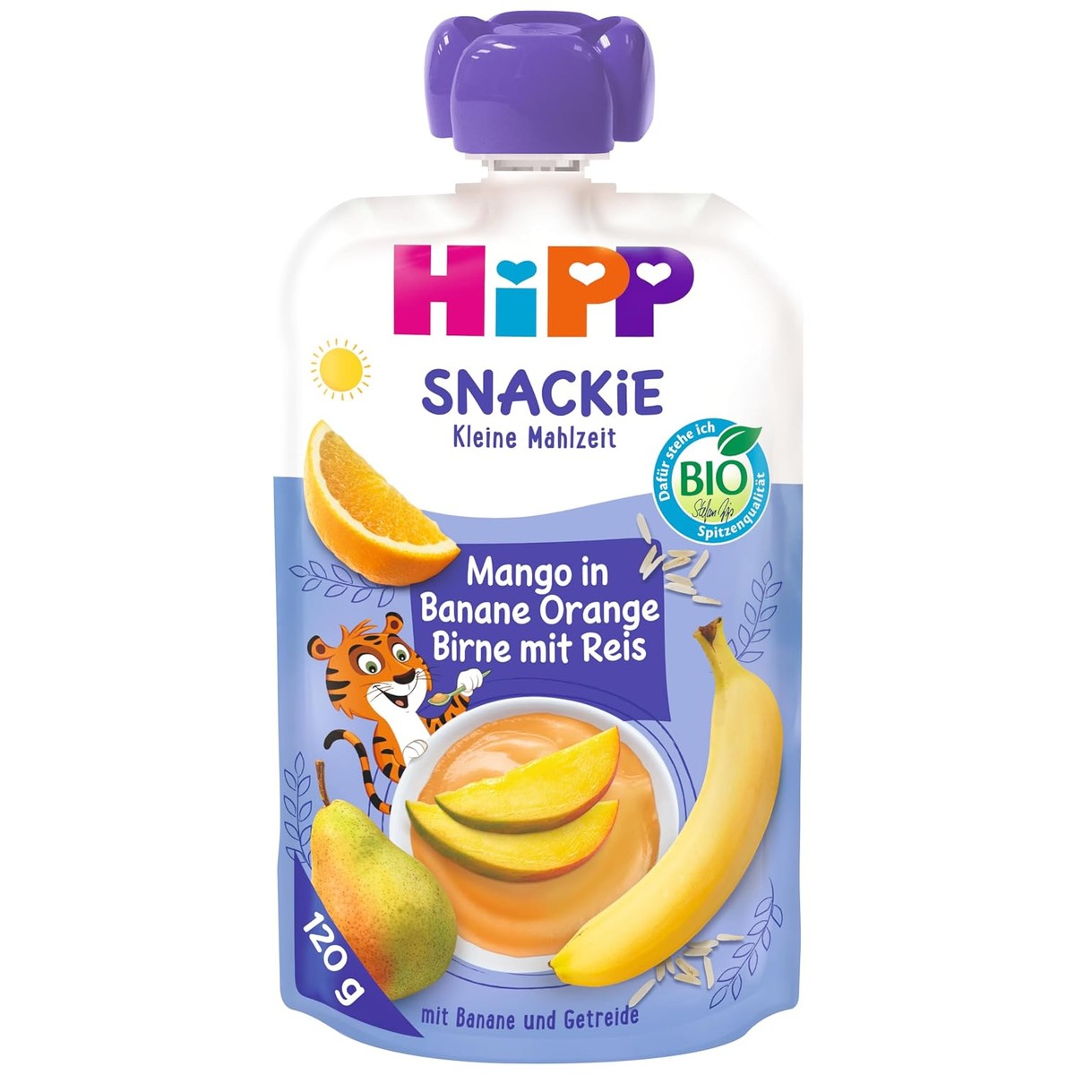 HiPP Bio Snackie Mango, Banaan & Peer met Rijst 6 x 120 g – HiPP