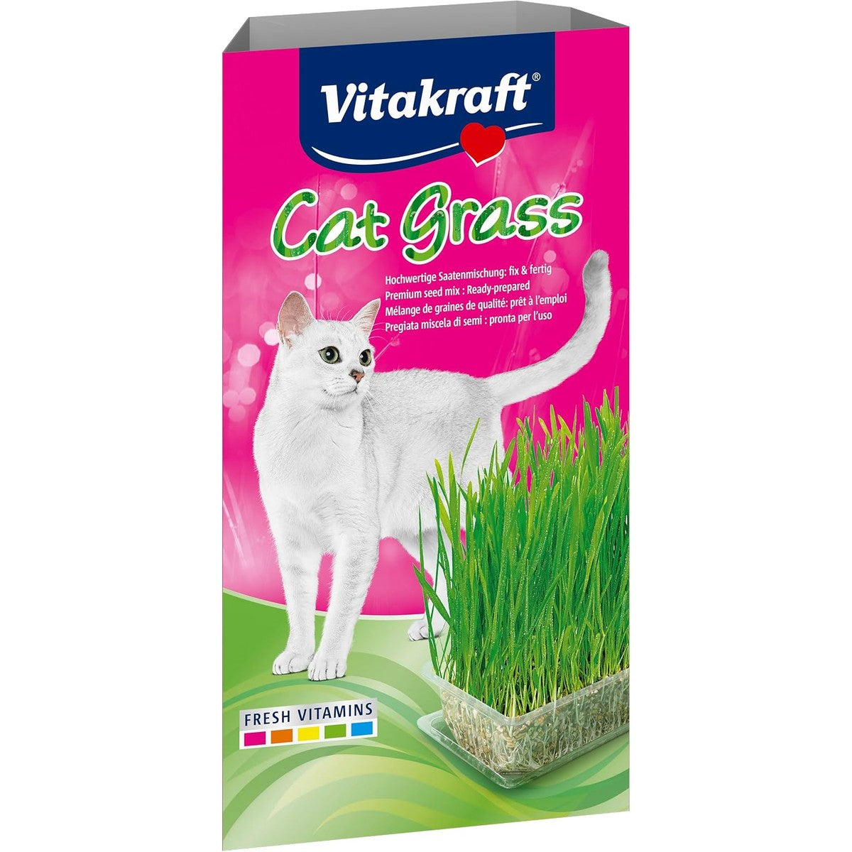 Vitakraft Cat Grass, Katzengras Saatenmischung, mit Vitaminen und Mineralien, schnell wachsend (1x 120g) – Vitakraft