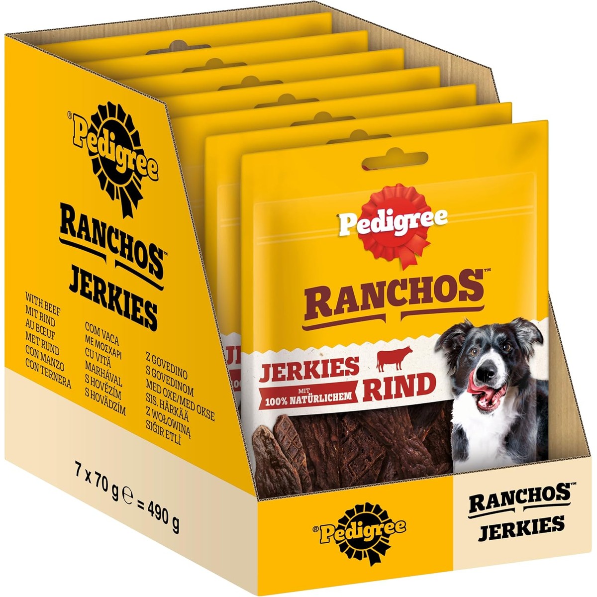 Pedigree Hondensnacks, hondensnoepjes Ranchos Originals, 7 verpakkingen (7 x 70 g) – Pedigree