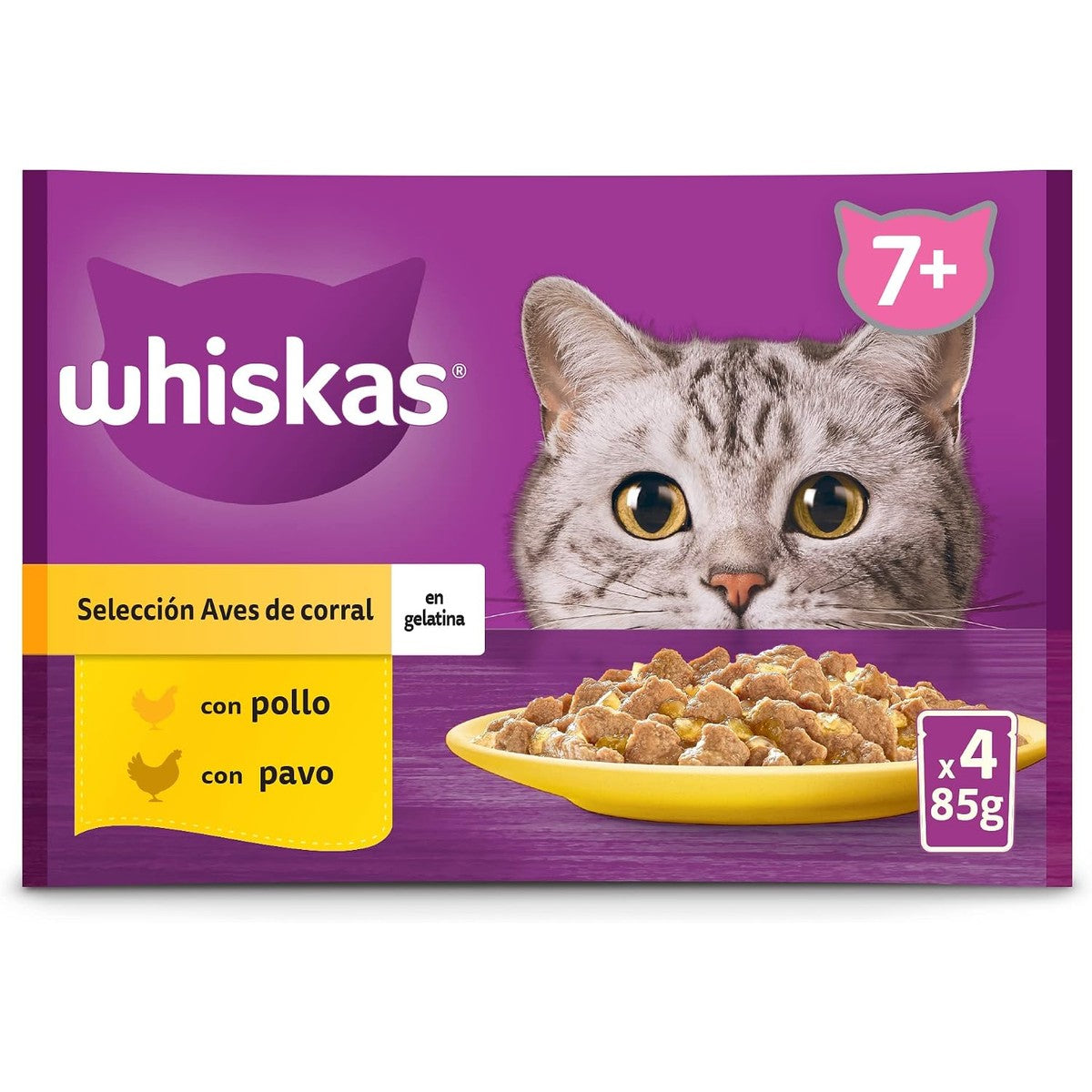 Whiskas Senior 7+ natvoer kattenvoer gevogelte 4 x 85 g