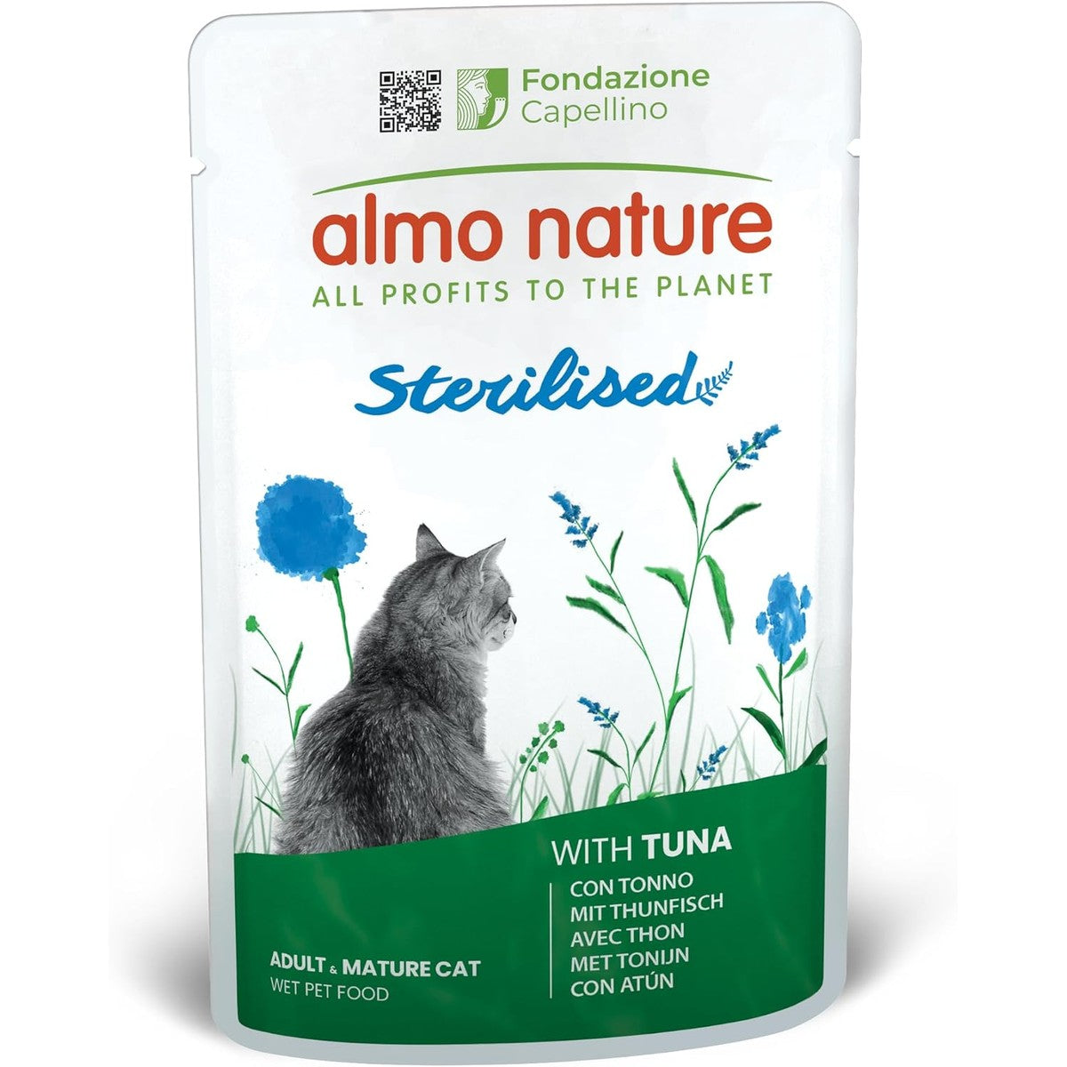 Almo Nature Functioneel - gesteriliseerd - natvoer voor volwassenen en volwassen katten, gesteriliseerd of weinig actief - met tonijn - laag vetgehalte, hydraterend - 70 g (verpakking van 30) – almo nature