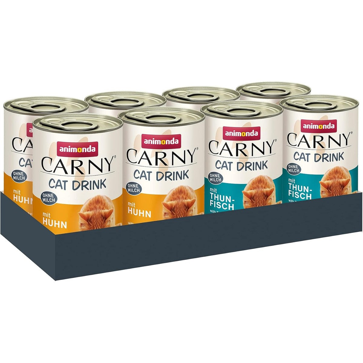 animonda Carny Drink Kattensnack Drink Mix (8 x 140 ml), kattensoep, kattensnack zonder melk, granen zonder suiker – animonda Carny