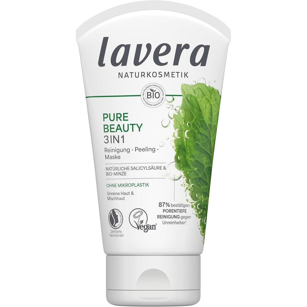 lavera Pure Beauty 3-in-1 masker, zuiverende verzorging, 125 ml – lavera