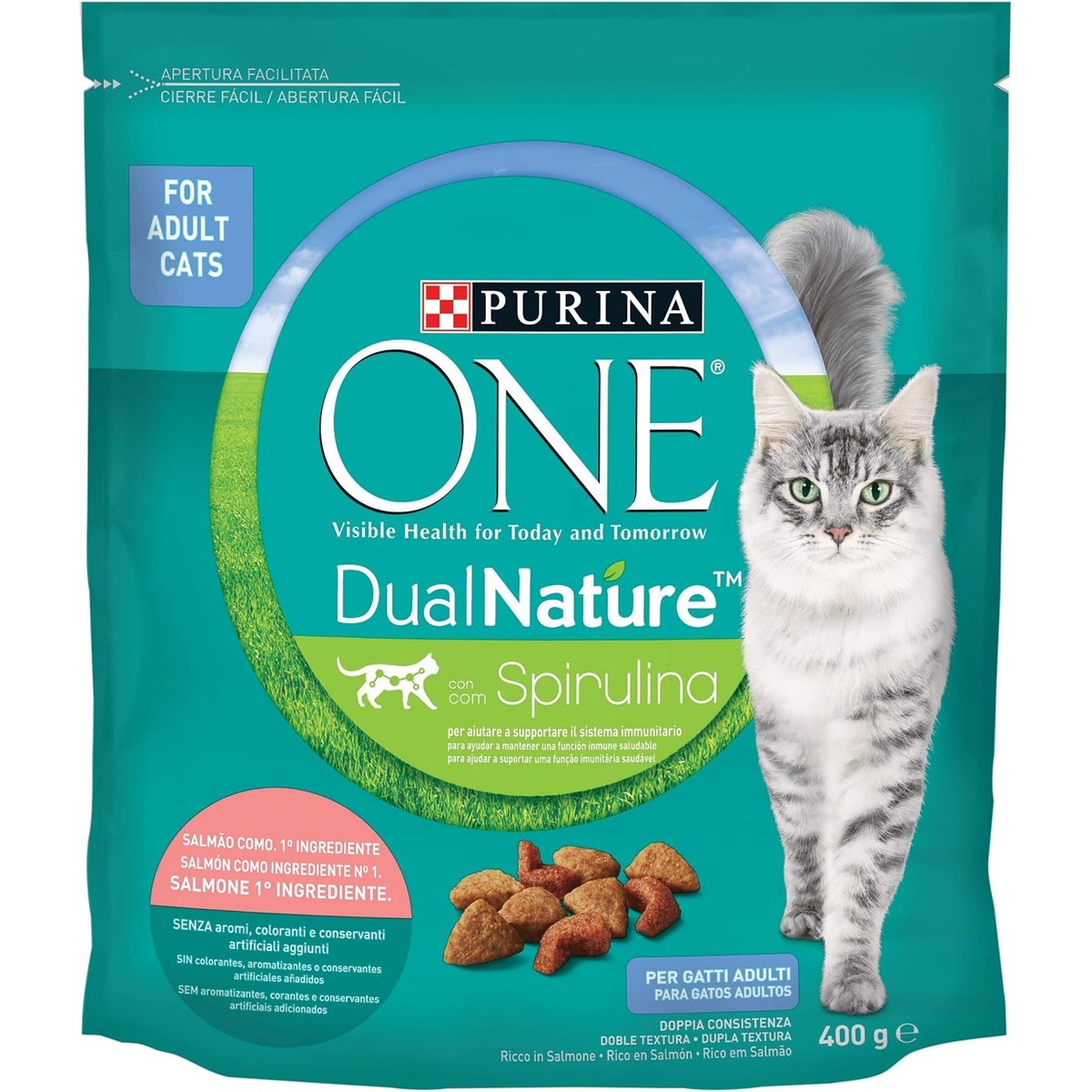 PURINA ONE Dualnature droogvoer kat zalm 400 g