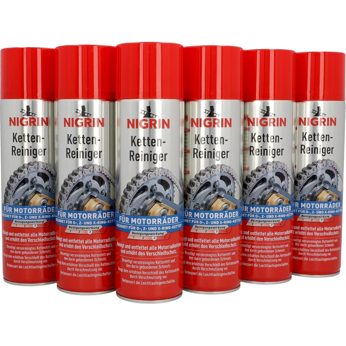 NIGRIN Kettingreiniger 6 x 500 ml spuitbus – NIGRIN