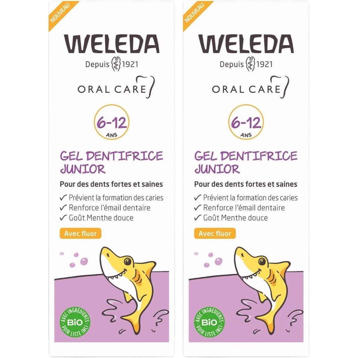 Weleda Bio Junior Tandgel met Fluoride voor 6-12 Jaar 2 stuks