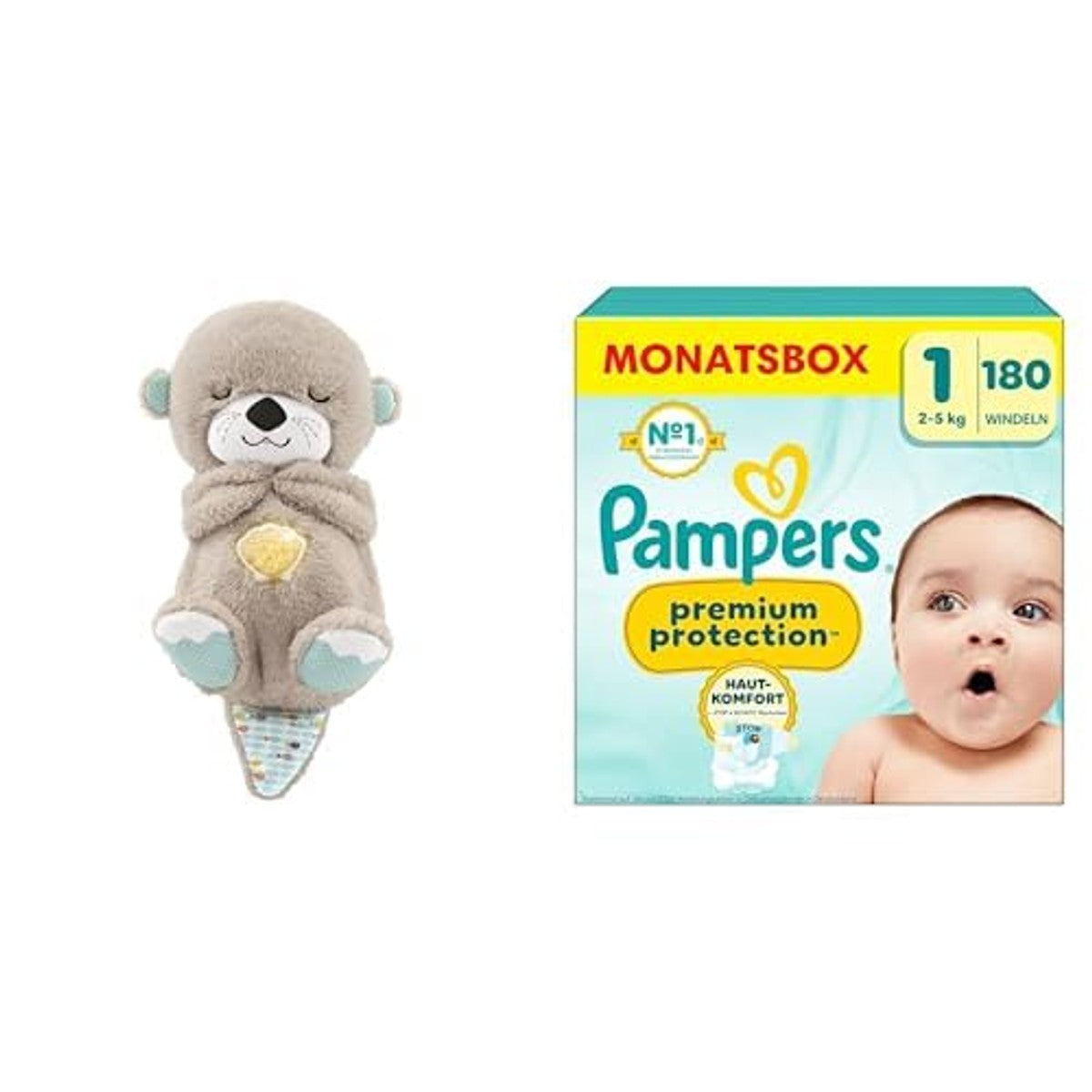 Fisher-Price Otter + Pampers Premium Protection maat 1, 180 stuks – Pampers