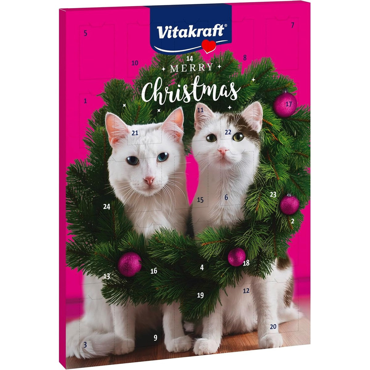 Vitakraft Adventskalender voor katten, voor Kerstmis 2024, liefdevol samengestelde selectie lekkere snacks, voor de periode vóór Kerstmis, kattenlekkernijen, voor alle leeftijden (1 x 363 g) – Vitakraft